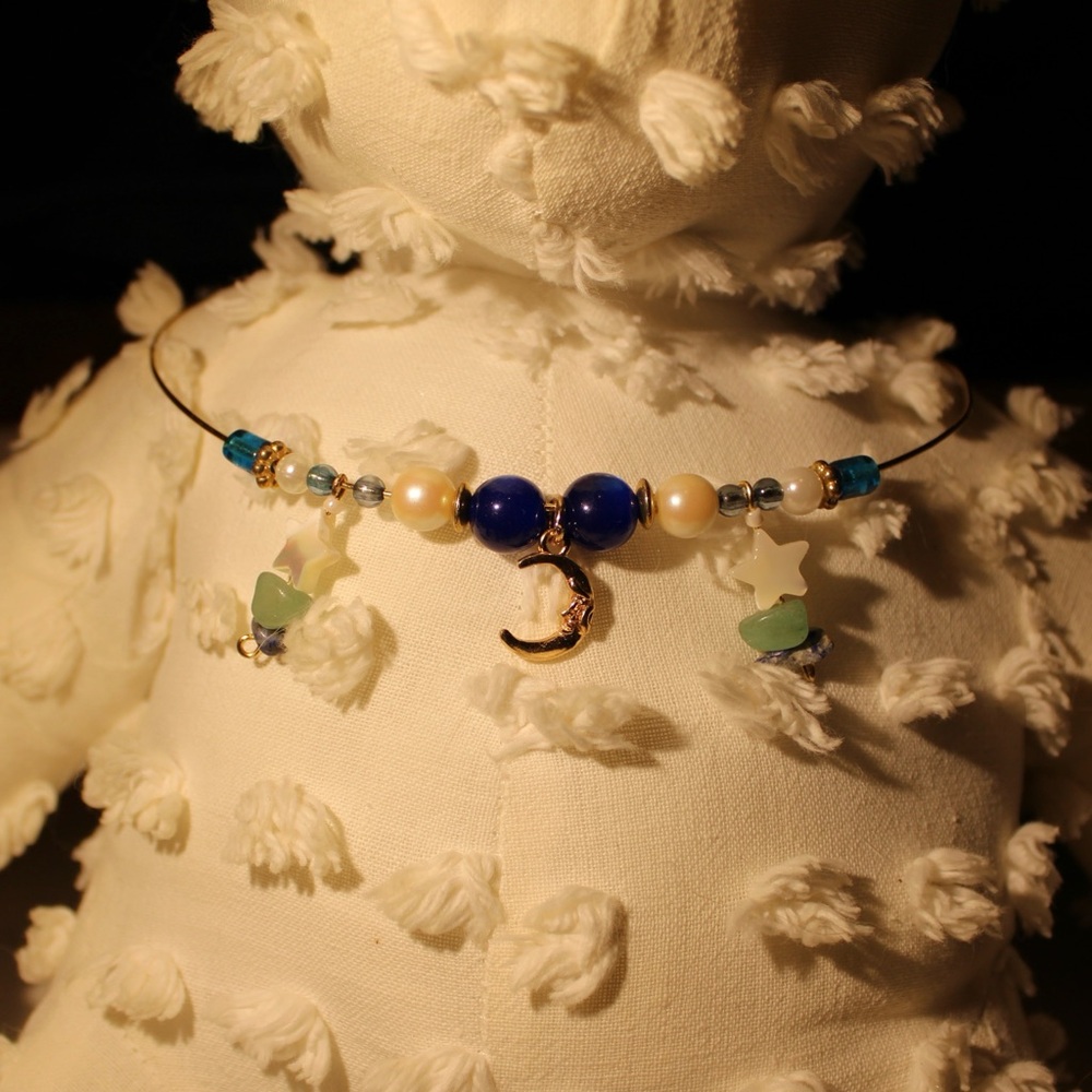 Moon and stars necklace